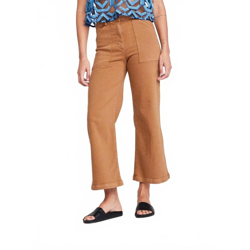 NEW SELF CONTRAST aria high waisted pants in copper